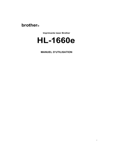 Manuel du propriétaire | Brother HL-1660E Manuel utilisateur | Fixfr