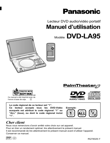 Manuel du propriétaire | Panasonic DVD-LA95 Manuel utilisateur | Fixfr