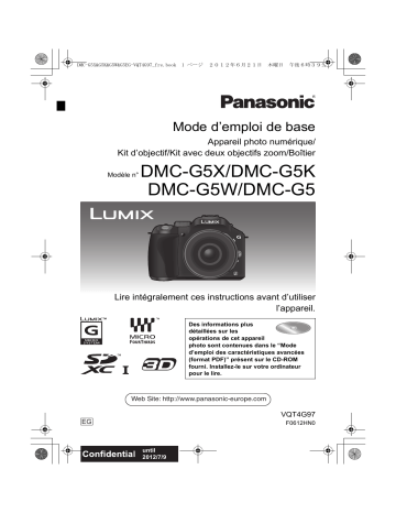 Panasonic DMC G5 Mode d'emploi | Fixfr
