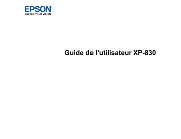 Manuel du propriétaire | Epson XP 830 & EXPRESSION PREMIUM XP-830 Manuel utilisateur | Fixfr