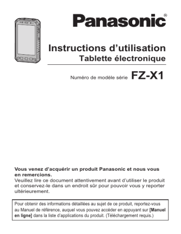 Mode d'emploi | Panasonic FZ-X1 Manuel utilisateur | Fixfr