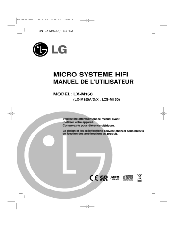LG LX-M150D Manuel du propriétaire | Fixfr