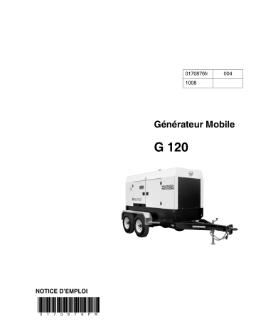 Wacker Neuson G120 Mobile Generator Manuel utilisateur | Fixfr