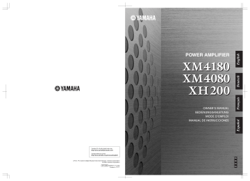 Manuel du propriétaire | Yamaha XM4180 XM4080 XH200 Manuel utilisateur | Fixfr