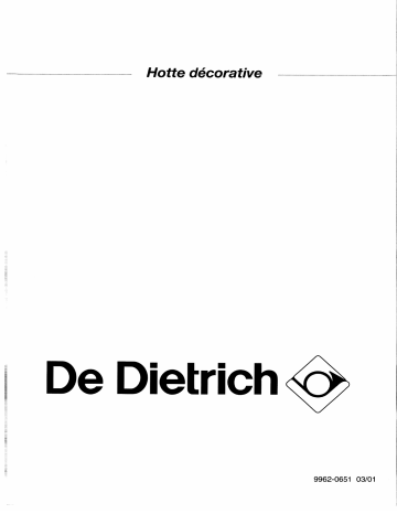 Manuel du propriétaire | De Dietrich DHD129XE1 Manuel utilisateur | Fixfr