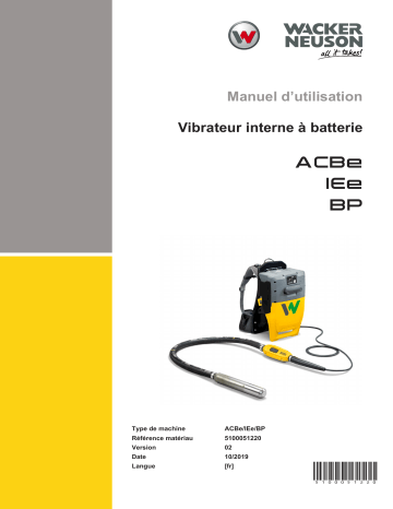 IEe58/34/1,5 | IEe45/34/3 | IEe45/34/1,5 | IEe38/34/5 | IEe38/34/3 | IEe58/34/5 | IEe38/34/1,5 | IEe45/34/5 | ACBe | Wacker Neuson IEe58/34/3 High Frequency Internal Vibrator Manuel utilisateur | Fixfr