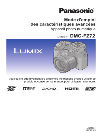 Panasonic DMC FZ72 Mode d'emploi | Fixfr