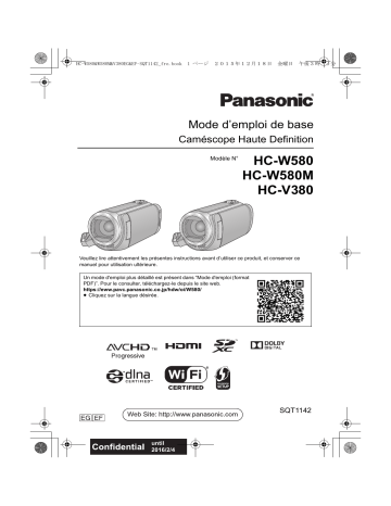 Manuel du propriétaire | Panasonic EVA1 SUPER 35MM Manuel utilisateur | Fixfr