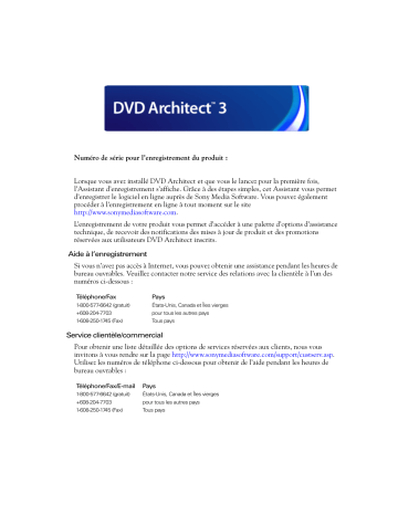 Sony DVD Architect Pro 3.0 Mode d'emploi | Fixfr