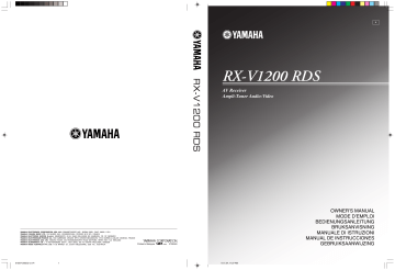 Manuel du propriétaire | Yamaha RX-V1200 Manuel utilisateur | Fixfr