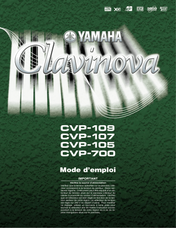 Manuel du propriétaire | Yamaha CVP-109-107-105-700 Manuel utilisateur | Fixfr