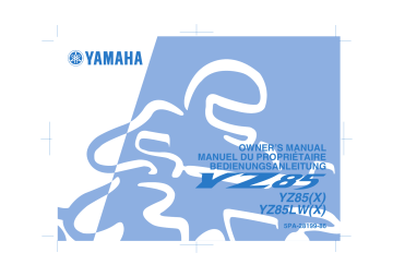 Manuel du propriétaire | Yamaha YZ85 Manuel utilisateur | Fixfr
