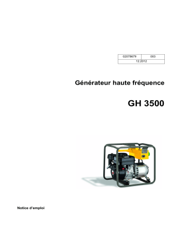 Wacker Neuson GH3500 Portable Generator Manuel utilisateur | Fixfr
