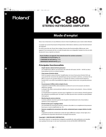 Manuel du propriétaire | Roland KC-880 Manuel utilisateur | Fixfr