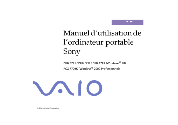 Manuel du propriétaire | Sony Vaio PCG-F701 Ordinateur portable Manuel utilisateur | Fixfr