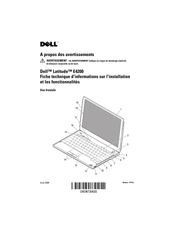 Dell Latitude E4200 laptop Guide de démarrage rapide | Fixfr