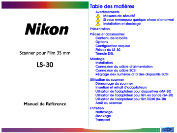 Manuel du propriétaire | Nikon COOLSCAN III LS30 Manuel utilisateur | Fixfr
