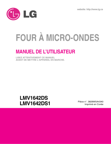 LG MV-1644ATL Manuel du propriétaire | Fixfr
