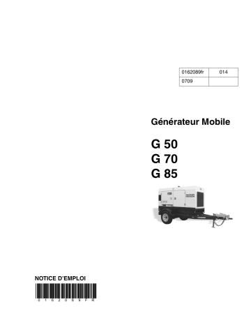 G50 | G70 | Wacker Neuson G85 Mobile Generator Manuel utilisateur | Fixfr