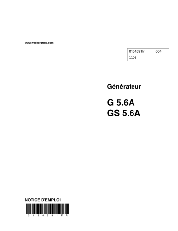 GS5.6A | Wacker Neuson G5.6A Portable Generator Manuel utilisateur | Fixfr