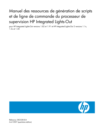 Manuel du propriétaire | HP INTEGRATED LIGHTS-OUT (ILO) STANDARD FIRMWARE Manuel utilisateur | Fixfr