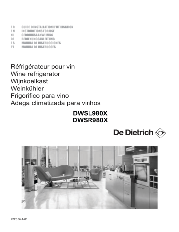 DWSR980X | Manuel du propriétaire | De Dietrich DWSL980X Manuel utilisateur | Fixfr