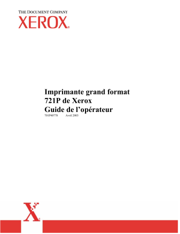Xerox 721P Print System Mode d'emploi | Fixfr