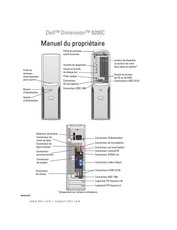 Dell Dimension 9200c desktop Manuel du propriétaire | Fixfr