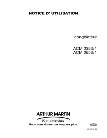Manuel du propriétaire | ARTHUR MARTIN ACM 2353 Manuel utilisateur | Fixfr