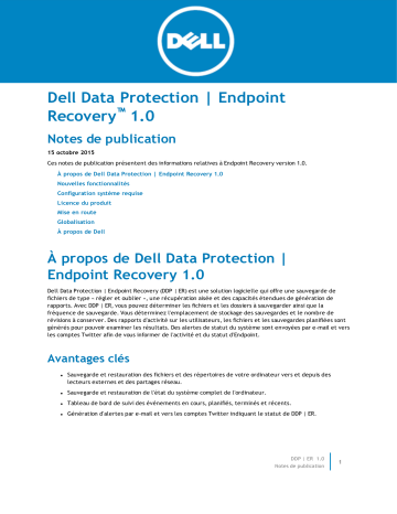 Dell Endpoint Recovery security Manuel du propriétaire | Fixfr