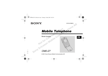 CMD Z7 | Sony CMD J70 Mode d'emploi | Fixfr