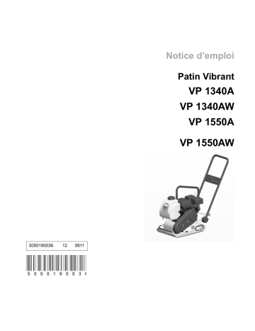 VP1550AW | VP1340A | VP1340AW | Wacker Neuson VP1550A Single direction Vibratory Plate Manuel utilisateur | Fixfr