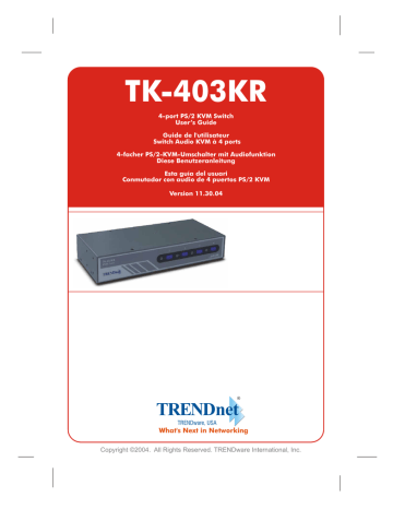 Trendnet TK-403KR 4-Port PS/2 Rack Mount KVM Switch Kit Manuel utilisateur | Fixfr