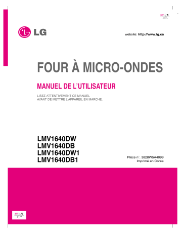 LG MV-1643AY Manuel du propriétaire | Fixfr