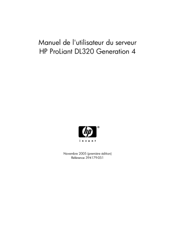 Manuel du propriétaire | HP PROLIANT DL320 G4 SERVER Manuel utilisateur | Fixfr