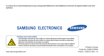 Ch@t 335 | Mode d'emploi | Samsung GT-S3350 Manuel utilisateur | Fixfr