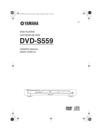 Manuel du propriétaire | Yamaha dvd s559 Manuel utilisateur | Fixfr