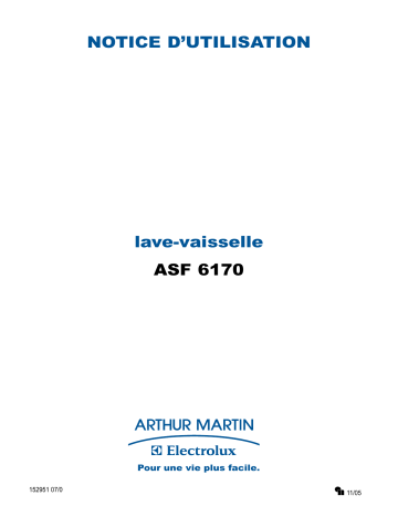 Manuel du propriétaire | ARTHUR MARTIN ASF 6170 & ASF6170 Manuel utilisateur | Fixfr