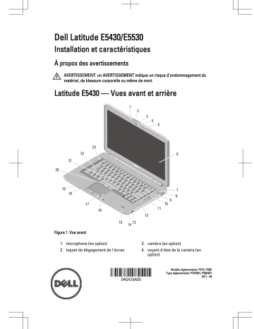 Dell Latitude E5530 laptop Guide de démarrage rapide | Fixfr