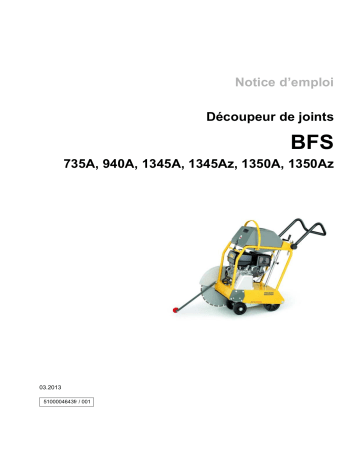 BFS 1345A | BFS 1345Az | BFS 940A | BFS 1350Az | BFS 1350A | Wacker Neuson BFS 735A Floor Saw Manuel utilisateur | Fixfr