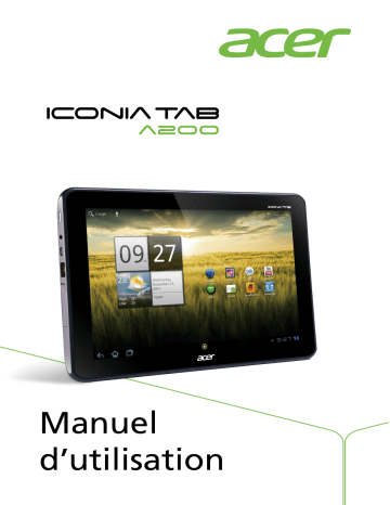 Iconia Tab A200 honeycomb | Acer A200 Mode d'emploi | Fixfr