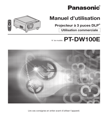 Manuel du propriétaire | Panasonic PT-DW100E Manuel utilisateur | Fixfr