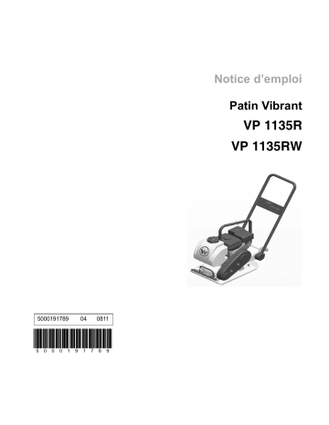 Wacker Neuson VP1135RW Single direction Vibratory Plate Manuel utilisateur | Fixfr