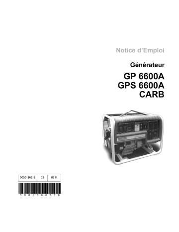GPS6600A | Wacker Neuson GP6600A Portable Generator Manuel utilisateur | Fixfr