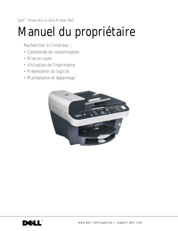 Dell 962 All In One Photo Printer printers accessory Manuel du propriétaire | Fixfr
