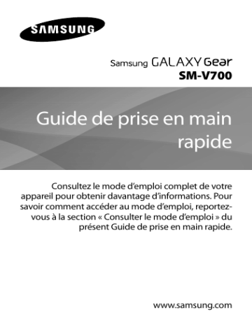 SM-V700 | Samsung Galaxy Gear Guide de démarrage rapide | Fixfr