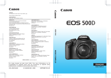Canon EOS 500D Mode d'emploi | Fixfr
