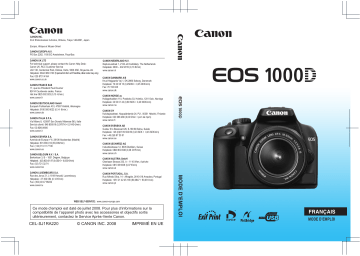 Canon EOS 1000D Mode d'emploi | Fixfr