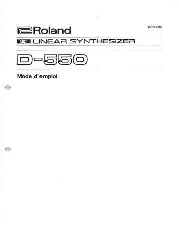 Manuel du propriétaire | Roland D-550 Manuel utilisateur | Fixfr