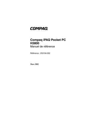 HP iPAQ H3800 Série Manuel utilisateur | Fixfr